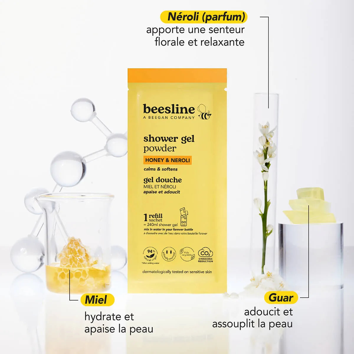 Powder Shower Gel – Honey & Neroli – Refill