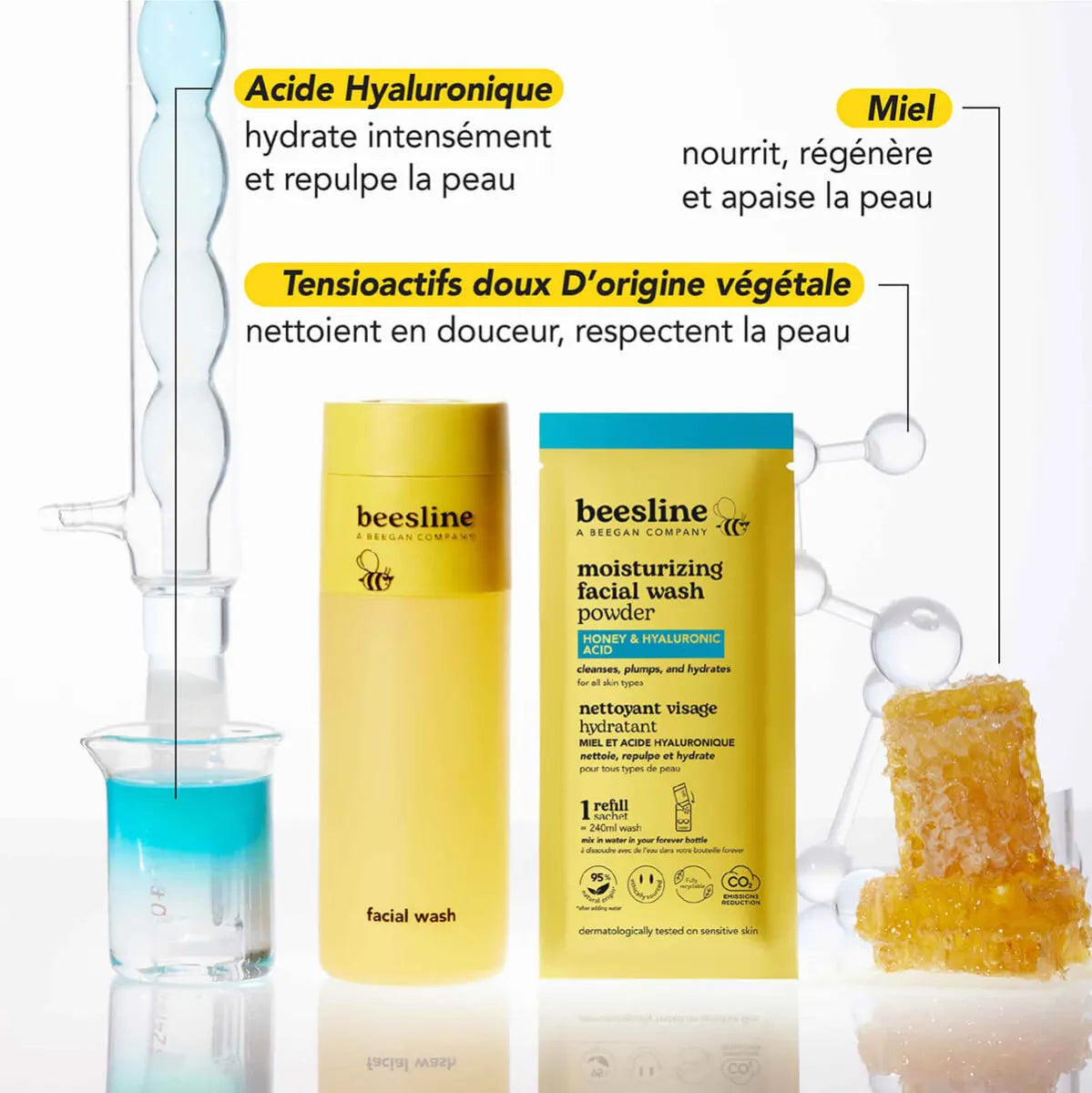 Hydrating Powder Face Cleanser – Honey & Hyaluronic Acid – Starter Kit