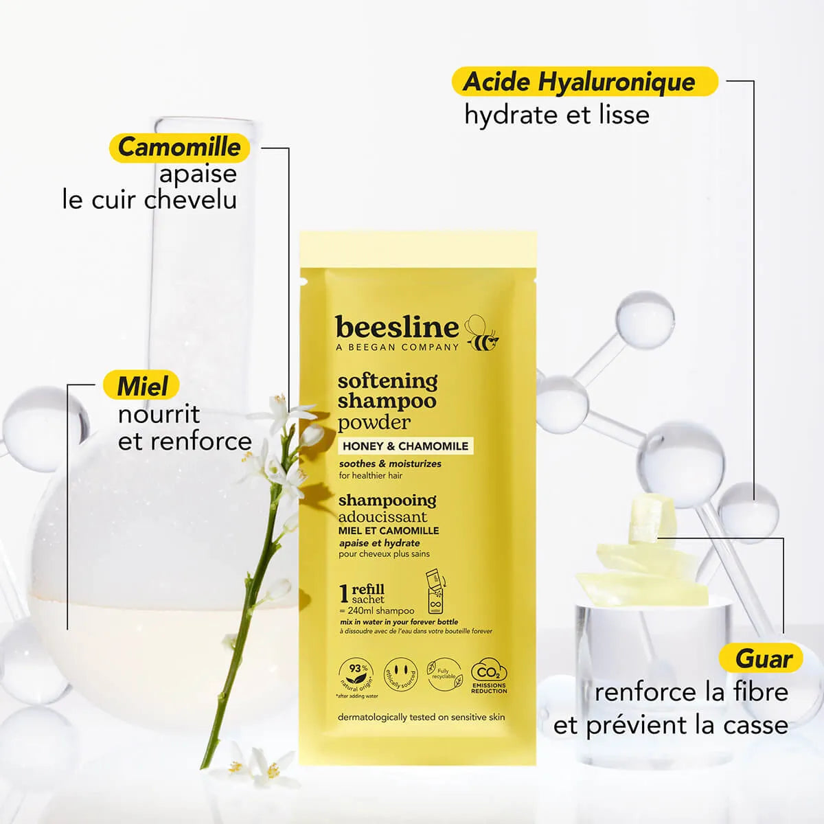 Softening Powder Shampoo – Honey & Chamomile – Starter Kit