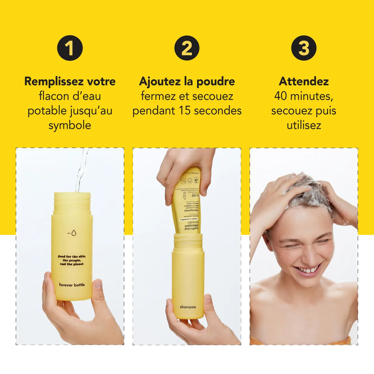 Softening Powder Shampoo – Honey & Chamomile – Starter Kit