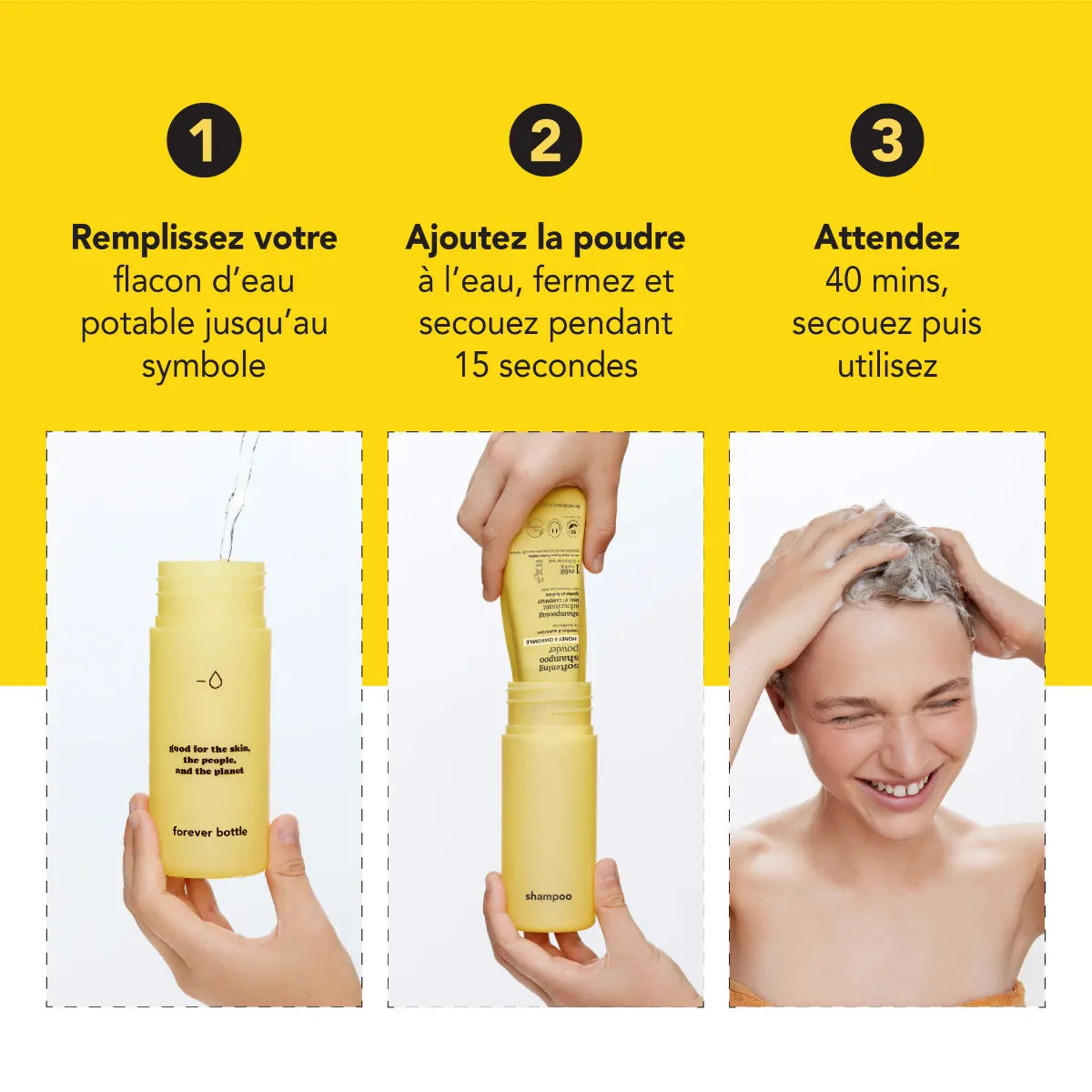 Softening Powder Shampoo – Honey & Chamomile – Starter Kit