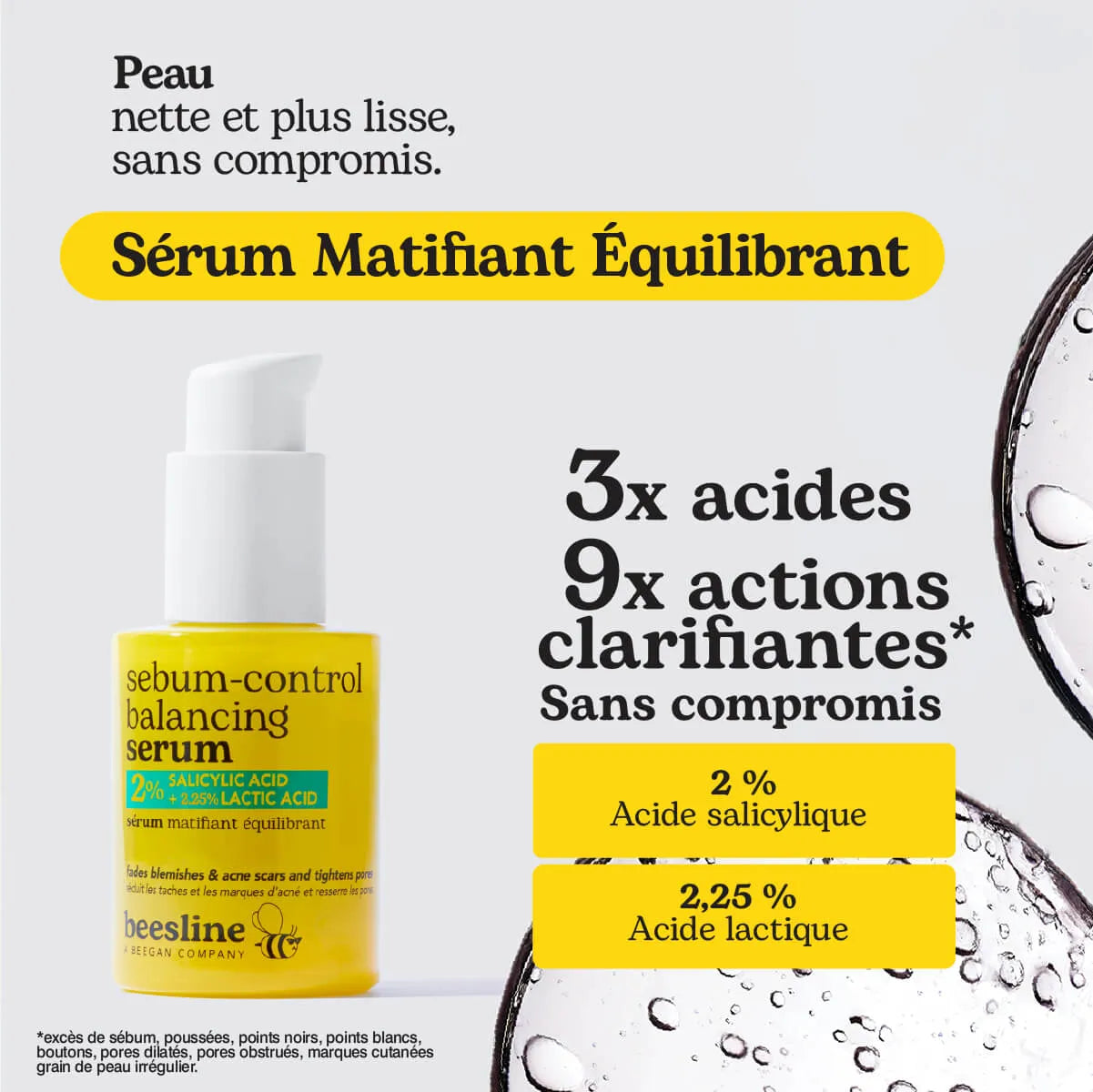 Balancing Mattifying Serum – 2% BHA + 2.25% AHA + Propolis + HA